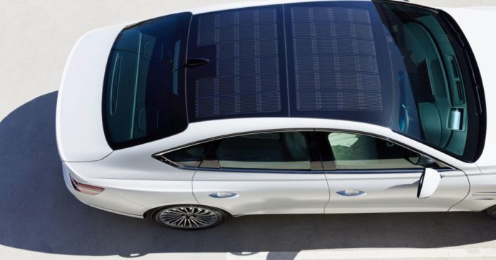 Genesis G80 EV's solar-panel roof adds 1100km range per year, brand claims