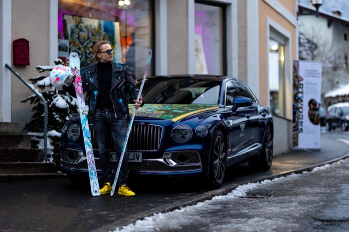 Bentley's New Winter Art Exhibit Displays A Hand-Painted Flying Spur Azure And Bentayga EWB