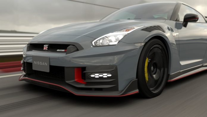 2023 Nissan GT-R front nose driving REL