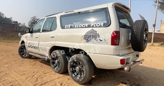 Tata Safari Dicor modified into a 6x6 SUV is a head turner