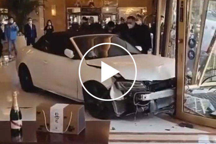 Watch An Angry Audi A5 Driver Unleash Havoc In Shanghai Hotel Lobby