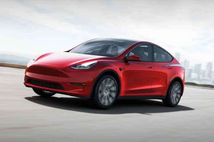 2020-2023 Tesla Model Y Driving Front Angle