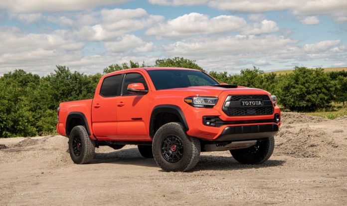 2023 Toyota Tacoma TRDPro SolarOctane front 3-4 REL