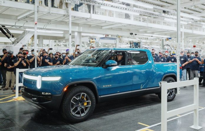 First Rivian R1T rolls off line