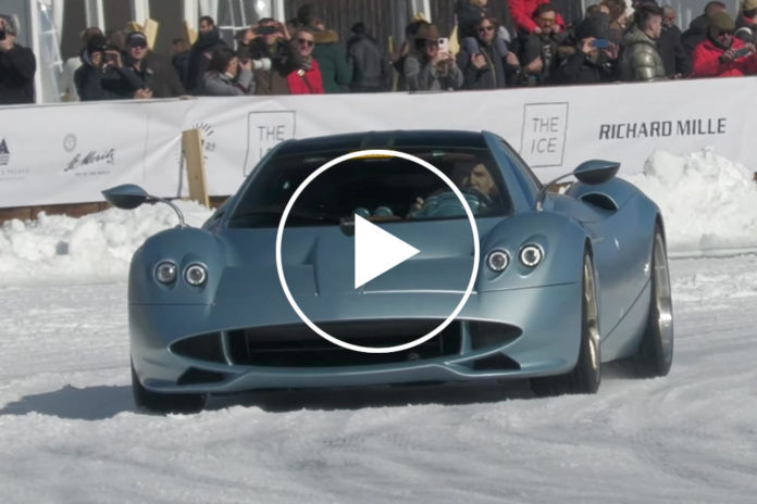 Watch The Stunning Pagani Huayra Codalunga Stun The Crowds On Ice Track