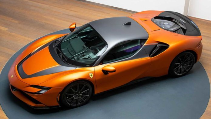 Check Out This Matte Orange Tailor Made Ferrari SF90 Stradale