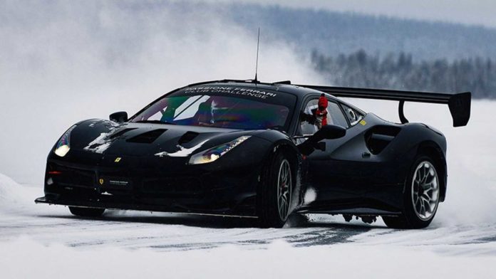 Passione Ferrari Club Races 488 Challenge Cars On A Frozen Lake