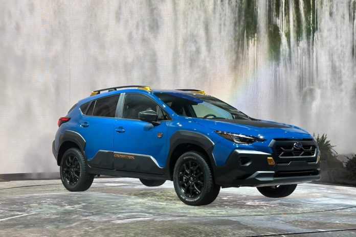 2024 Subaru Crosstrek Wilderness front 3-4 NYIAS 2023