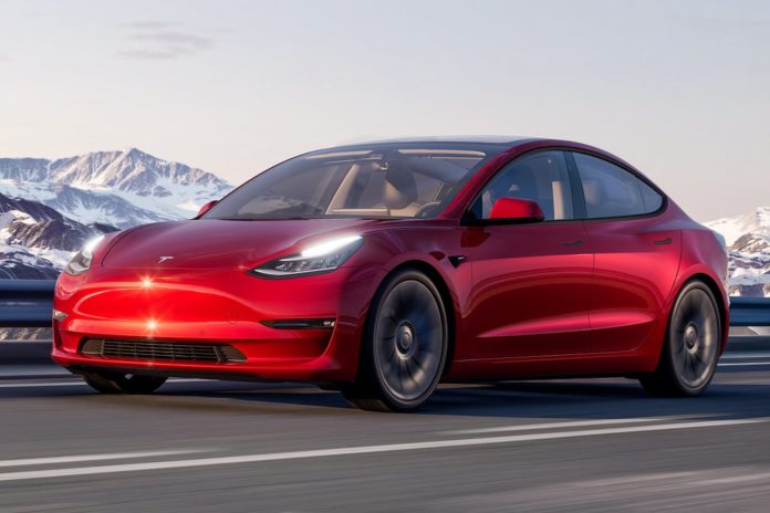 2017-2023 Tesla Model 3 Driving Front Angle