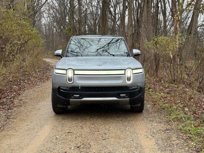 Rivian R1S - front in woods