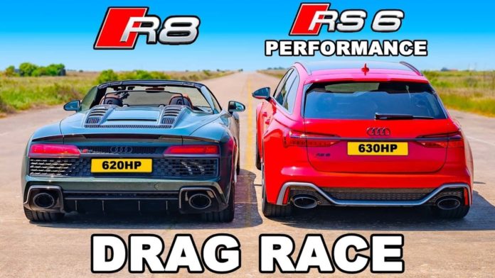 Audi RS 6 Performance Avant vs Audi R8: Which Wins A Drag Race?