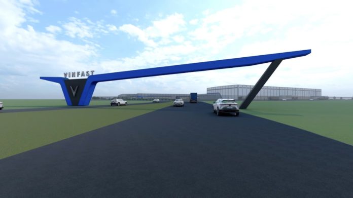 VinFast plant entrance rendering REL