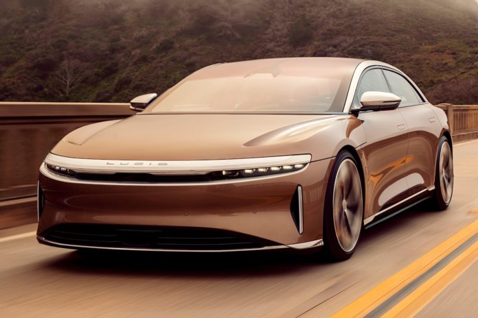 2022-2023 Lucid Air Driving Front Angle