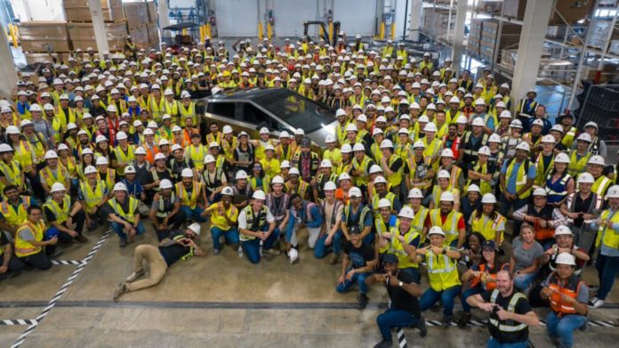 Tesla celebrates first Cybertruck