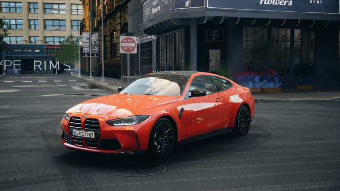 BMW M4 Fire Orange With Painted Stripes Looks Striking In Walkaround Video