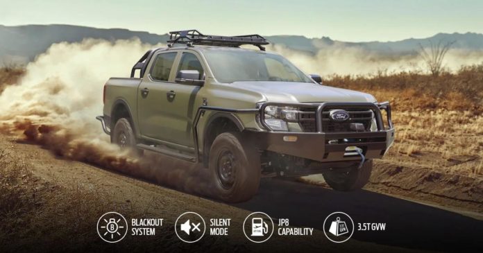 Electrified military Ford Ranger can tailgate the enemy silently