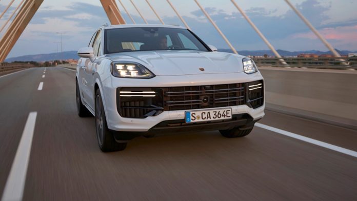 2024 Porsche Cayenne E-Hybrid nose driving REL