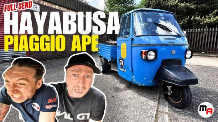 I’d Drive It! CRAZY HAYABUSA POWERED PIAGGIO APE – IS THIS THE CRAZIEST CAR IN THE WORLD? The Motor Addicts Seem To Think So.