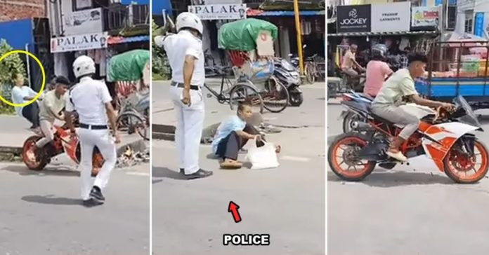 KTM biker evading police