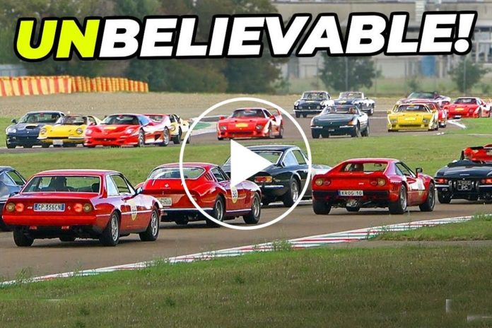 Watch Hundreds Of Classic Ferraris Create The World's Most Expensive Traffic Jam At Fiorano