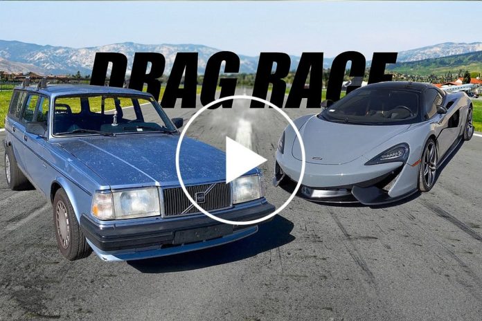 WATCH: Boxy Volvo Station Wagon Smokes McLaren 570S In A Drag Race