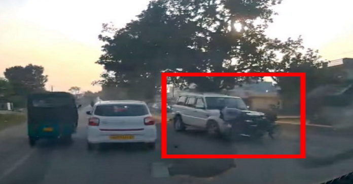 Careless car driver hits biker trying to overtake: Who's at fault? [Video]