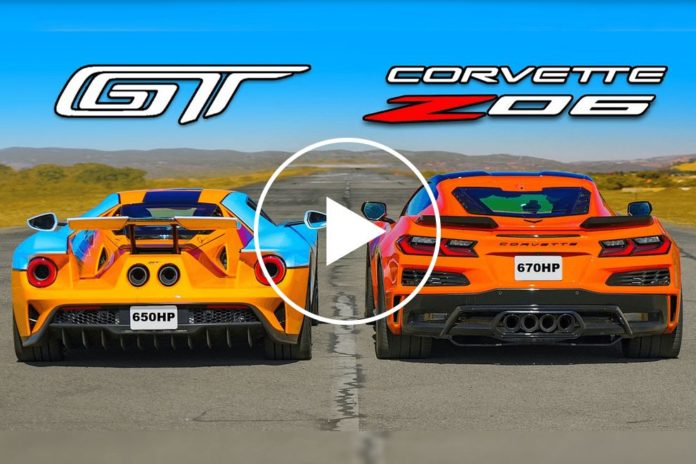 DRAG RACE: Chevrolet Corvette Z06 Holds Its Own Against Ford GT Supercar