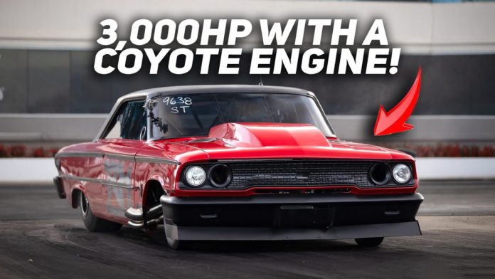 This 3000 Horsepower, Coyote Powered, Ford Galaxie is Already FAST AS F*%& on it’s First Passes! Watch This!