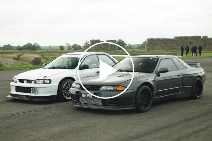 600-HP Drag Race: Nissan Skyline GT-R R32 Vs. Subaru Impreza WRX