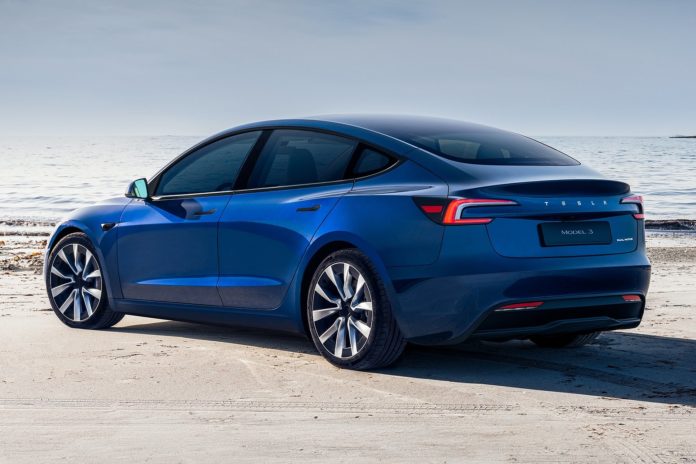 2024 Tesla Model 3 Rear Angle View