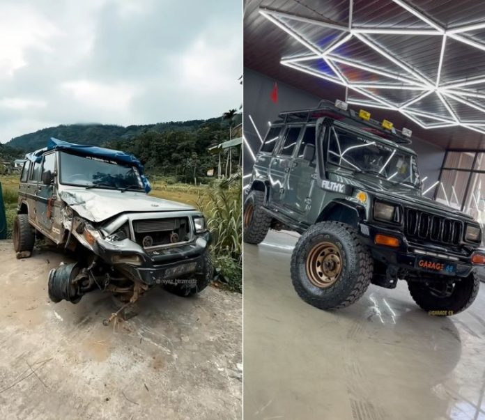 Bolero 4x4 before & after the accident