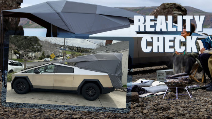  Tesla Cybertruck’s $3,000 Basecamp Tent Falls Short In Real Life