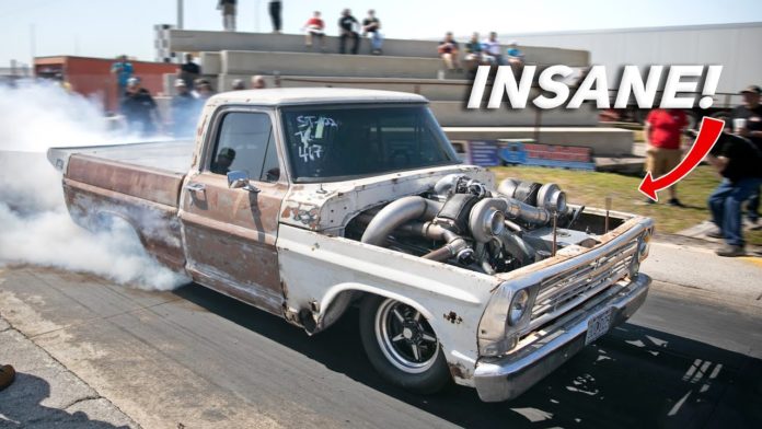 Classic Truck Drag Feature: “Uncle Jessie” This 1969 Ford Pickup is equipped with a MASSIVE Twin Turbo Big Block setup and it HAULS ASS!