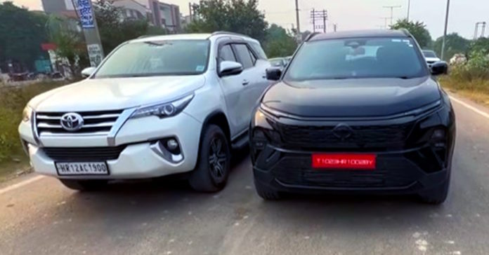 toyota fortuner vs tata harrier facelift drag race