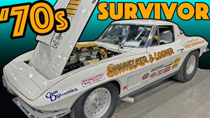 Vintage Drag Car Feature: This TIME CAPSULE 1963 Corvette Drag Car with De-Stroked Lingenfelter Small Block Is AWESOME!