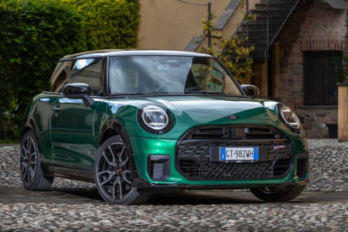 2025 MINI Cooper S British Racing Green Poses In JCW Trim