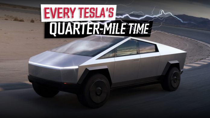 Every Tesla Ranked By Its 1/4 Mile Time