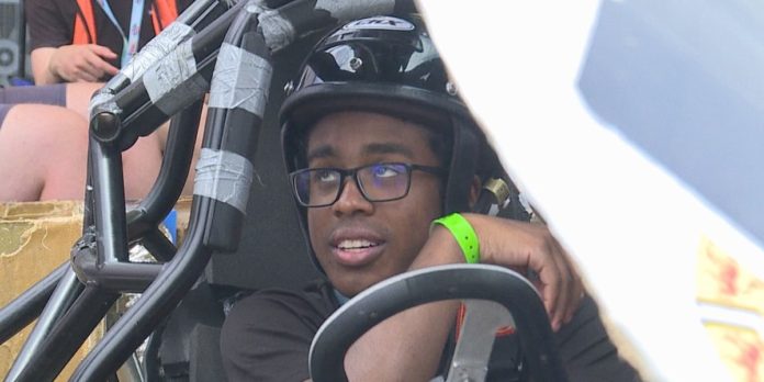 Electric cars designed by college students race at NCM Motorsports Park