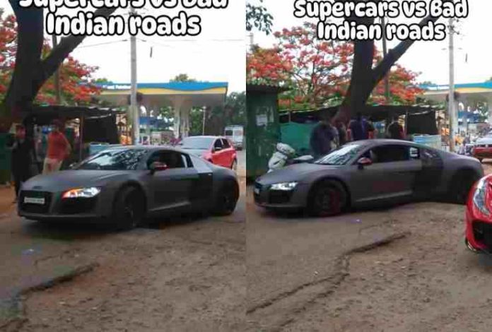 Audi R8 vs bad indian road