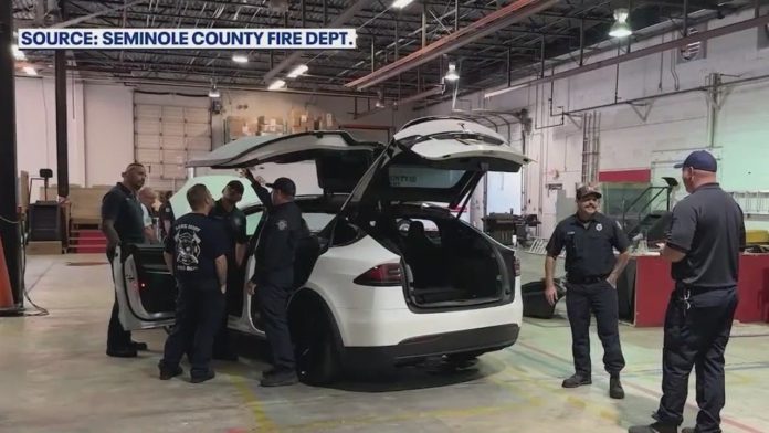 Seminole County firefighters train for electric vehicle fires