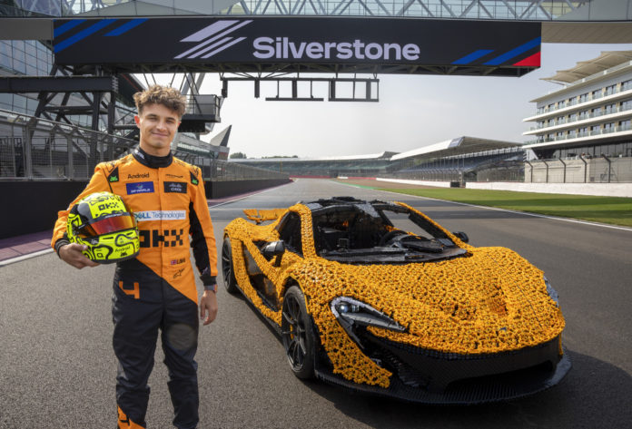 Watch Lando Norris Lap Silverstone In LEGO Full-Size 342K-Piece McLaren P1 Hypercar