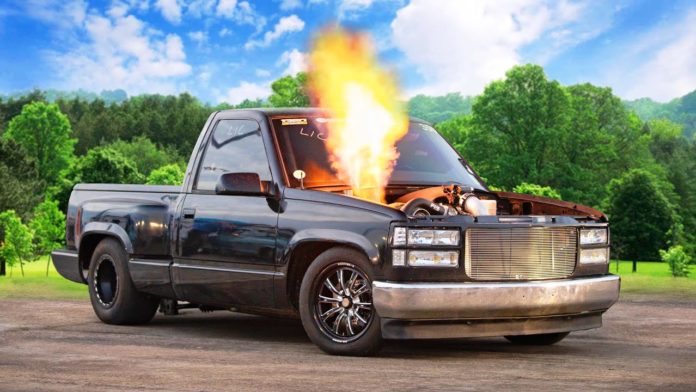 World’s Fastest Stick Shift Full-Size Truck DESTROYS itself on the Drag Strip! 