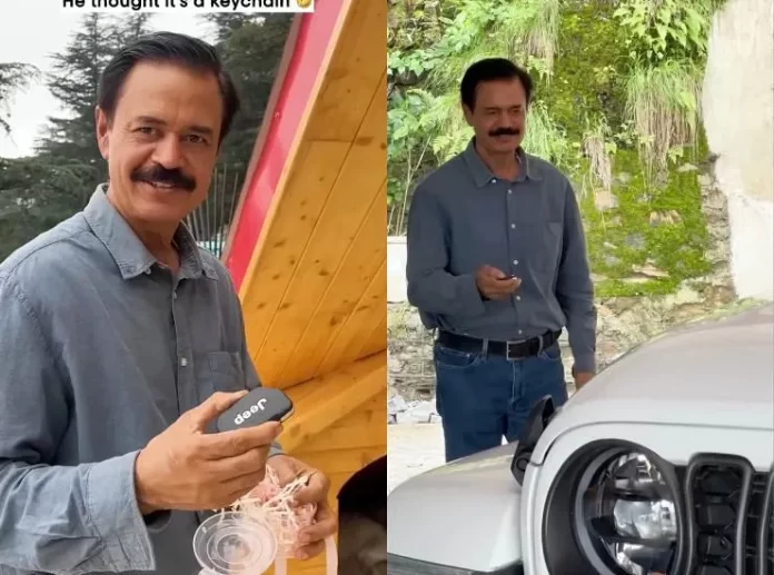 father surprised with a Jeep Rubicon