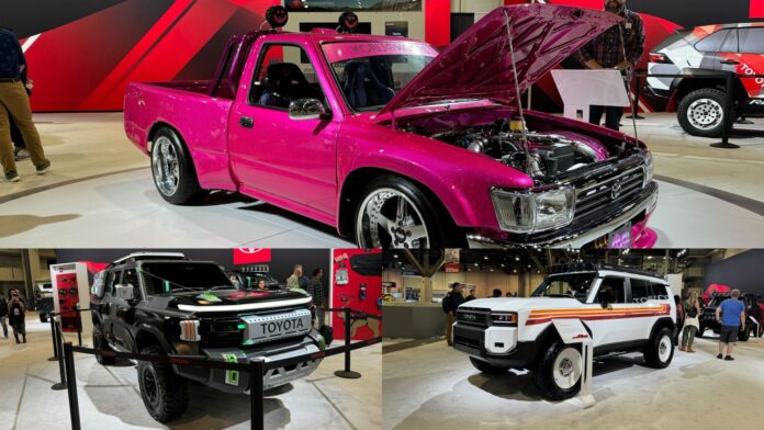 Toyota Crowns SEMA Mega-Display With Drift Truck And Land Cruiser Trio